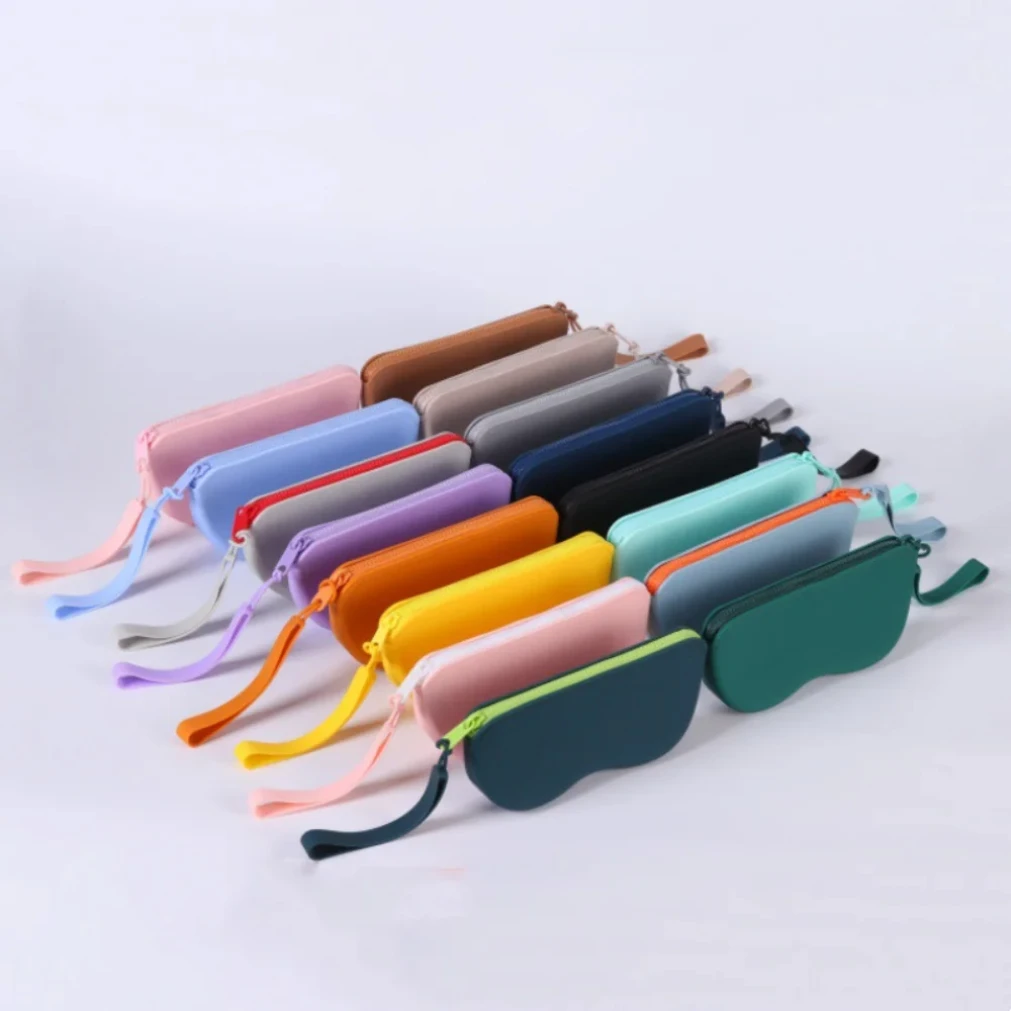 

Soft Silicone Zipper Glasses Bag Storage Waterproof Bag Cosmetic Coin Bag for Women Girls Dustproof Glasses Box 2025new