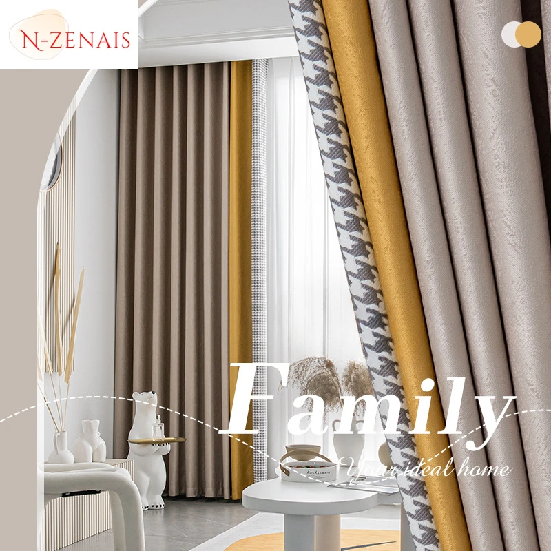 

European Locke High Precision Jacquard Luxury Curtains for Living Room Bedroom Dining Blackout Fashion Elegant Window Decor