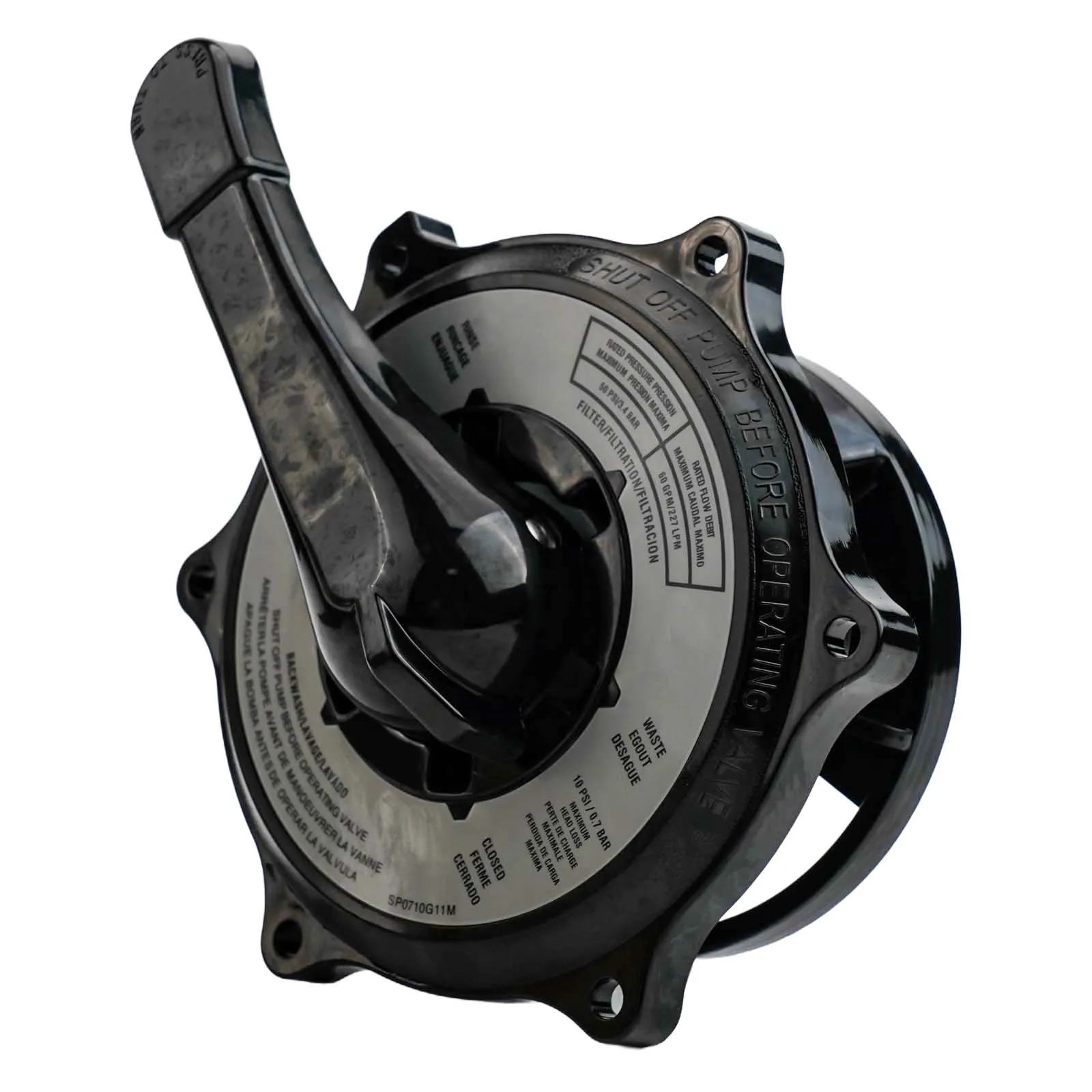 Multiport Valve Handle for hayward Valve Assembly Pool Maintenance Color Black Smooth Operation Construction Easy To Clean