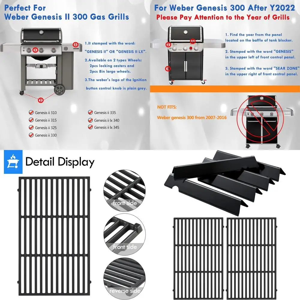 

Weber Genesis II E-310 Grill Replacement Flavorizer Bars for Models E310, E315, E335, S310, S335, E330 LX, and GS4 Grills