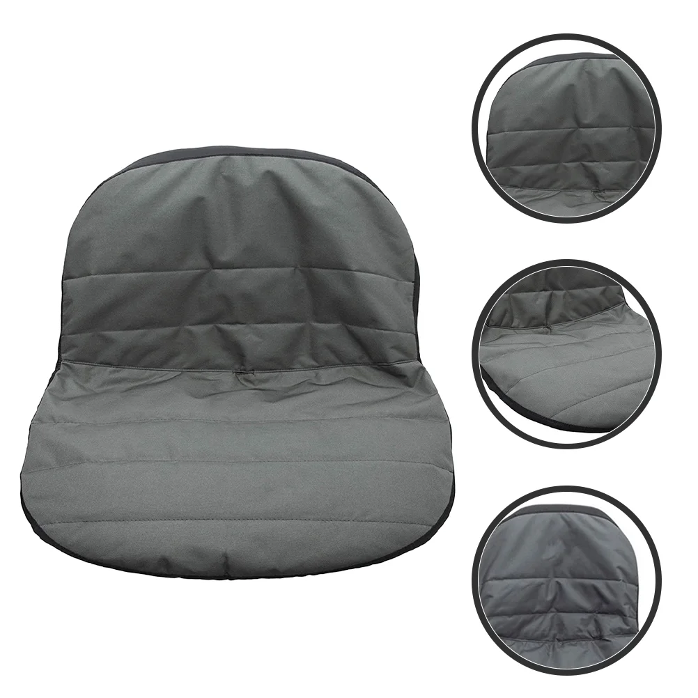 Tractor Seat Covers with Pockets Lawn Mower Padded Protector Water Proof Grey Oxford Cloth Cushion