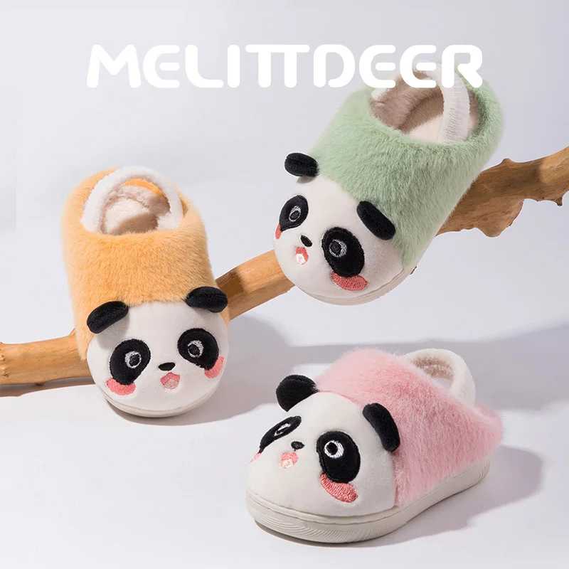 

MELITTDEEER Winter Slippers Boys Girls Thick Sole Indoor Home Warm Shoes Soft Sole Kids's Cotton Slippers for 1-5 years Children