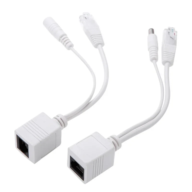 10pcs(5pairs) POE Adapter cable Connectors Passive Power cable Ethernet PoE Adapter RJ45 Injector + Splitter Kit   12V 24V 36V
