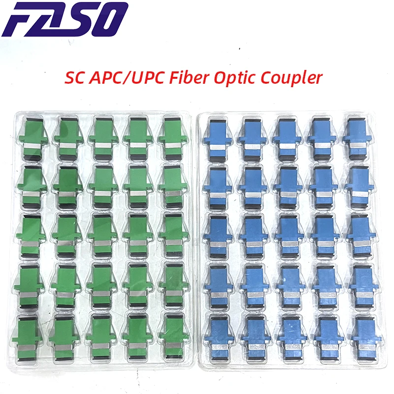 

FASO 100 шт. SC UPC Simplex Одномодовый оптоволоконный адаптер SC, оптический соединитель SC APC, оптоволоконный фланец, коннектор SC