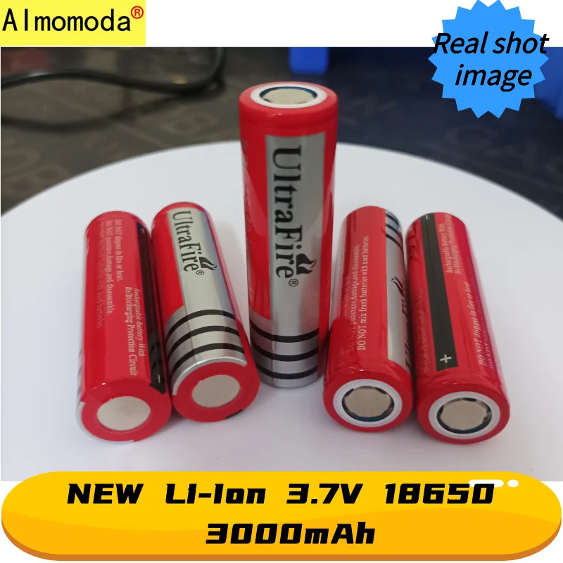 

Authentic 18650 lithium 3000mAh rechargeable 3.7V large capacity imported battery, durable and brand new with free shipping