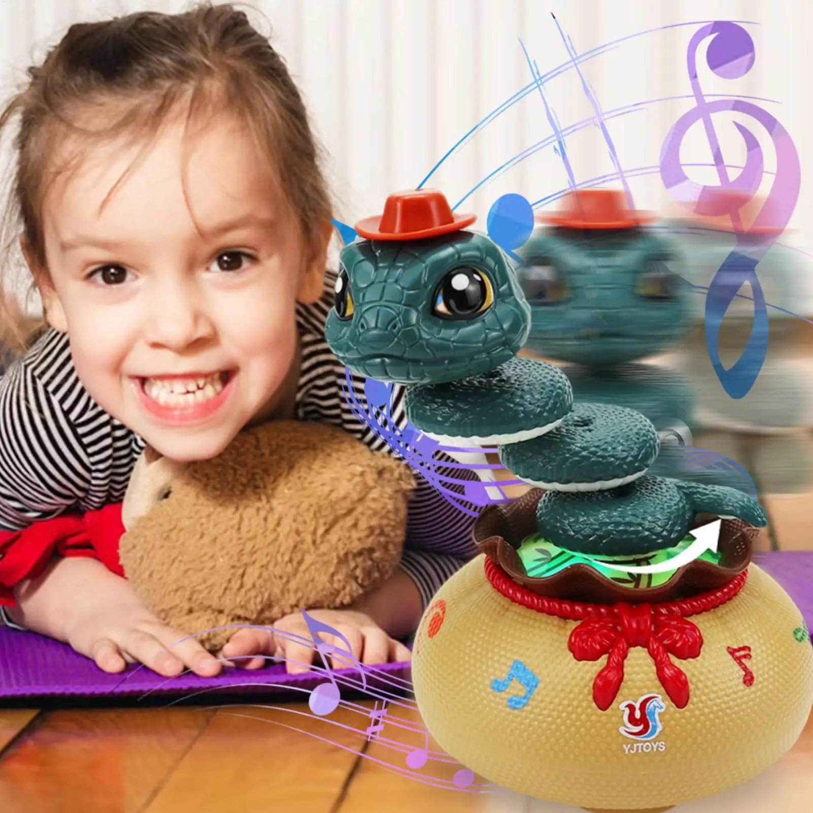 

new Electric Twisting Snake Toy Interactive Twisting Snake Playing Supplies Dancing Fun Toy with Music and Light for Boys Girls