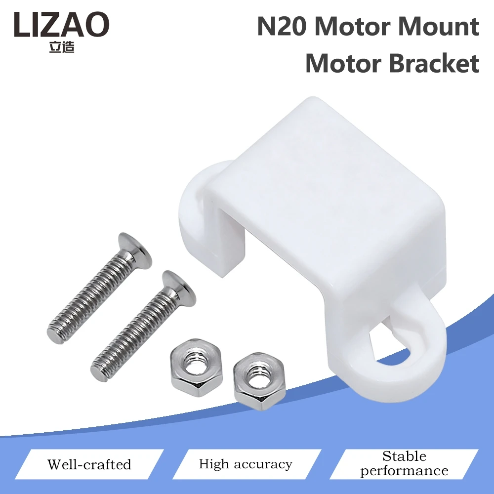 5PCS N20 Motor Mount Bracket White Plastic Fixed Holder with Screws Nuts for N20 DC Gear Motor DIY Robot Smart Car Chassis Parts