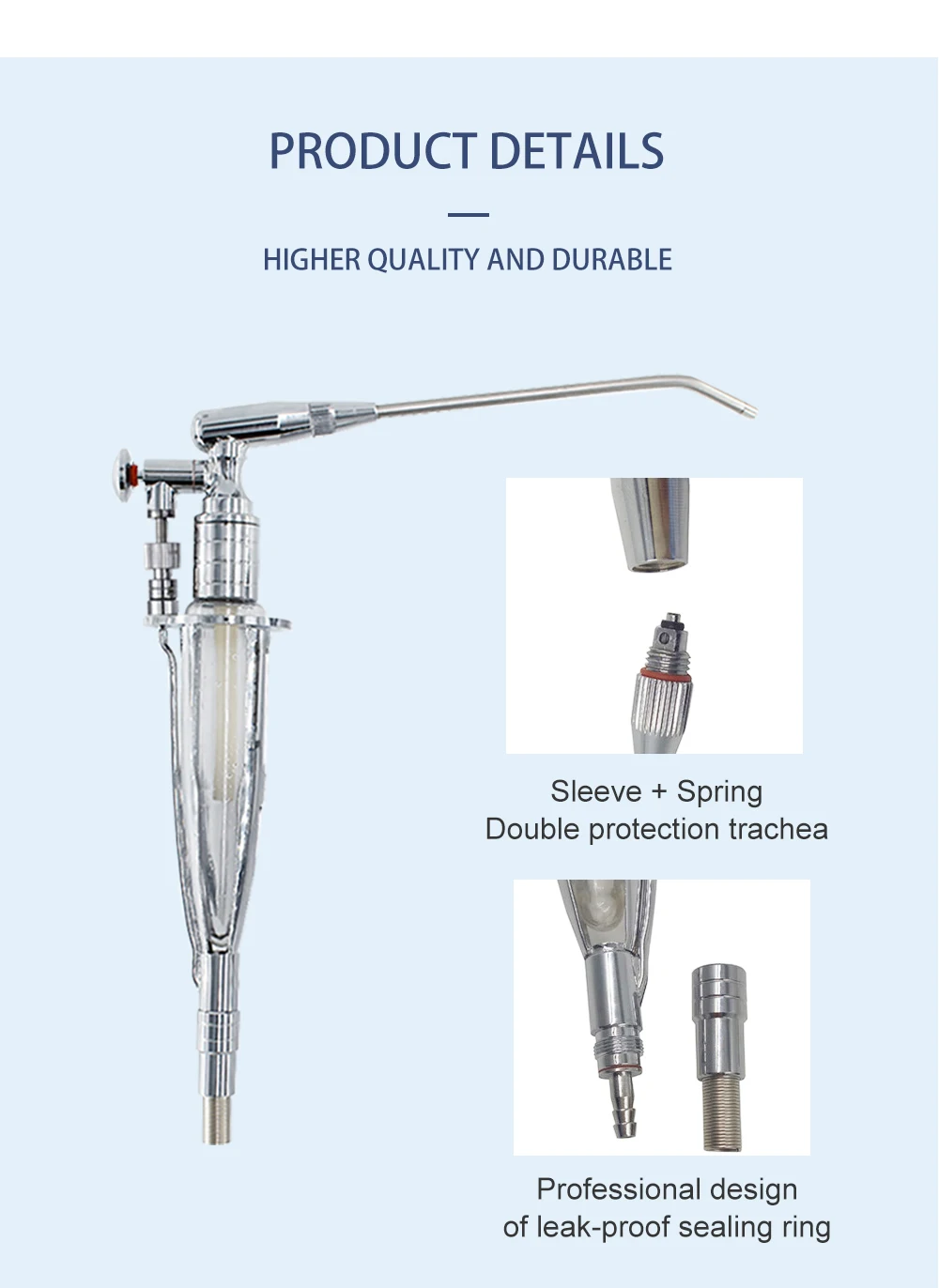 HNO-Spritzpistole mit gebogenen/geraden Spitzen für HNO-Behandlungseinheiten, Zahnmedizin und orale Instrumente – Detail 3