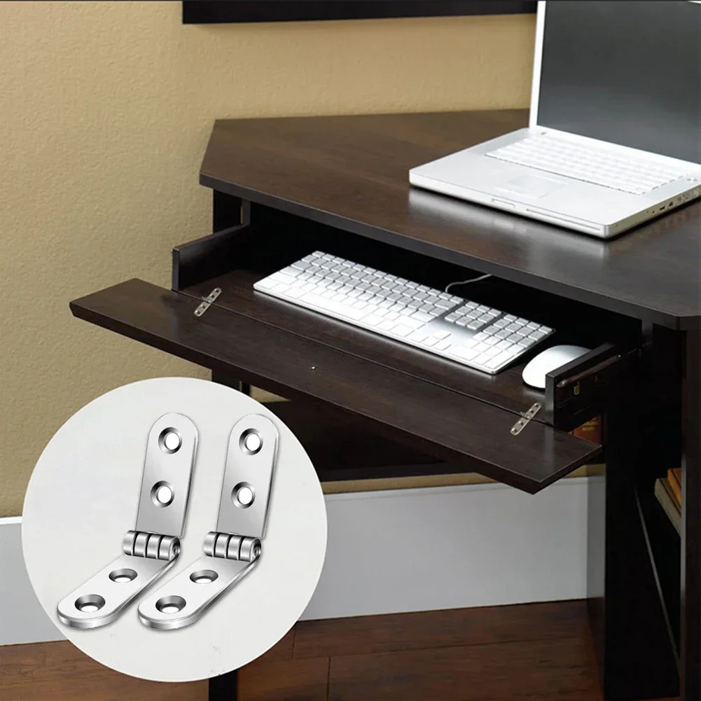 Practical Foldable Hinges Cabinet 180 Degree 2 PCS Corrosion-resistant Iron Rust-resistant Silver Versatile Usage