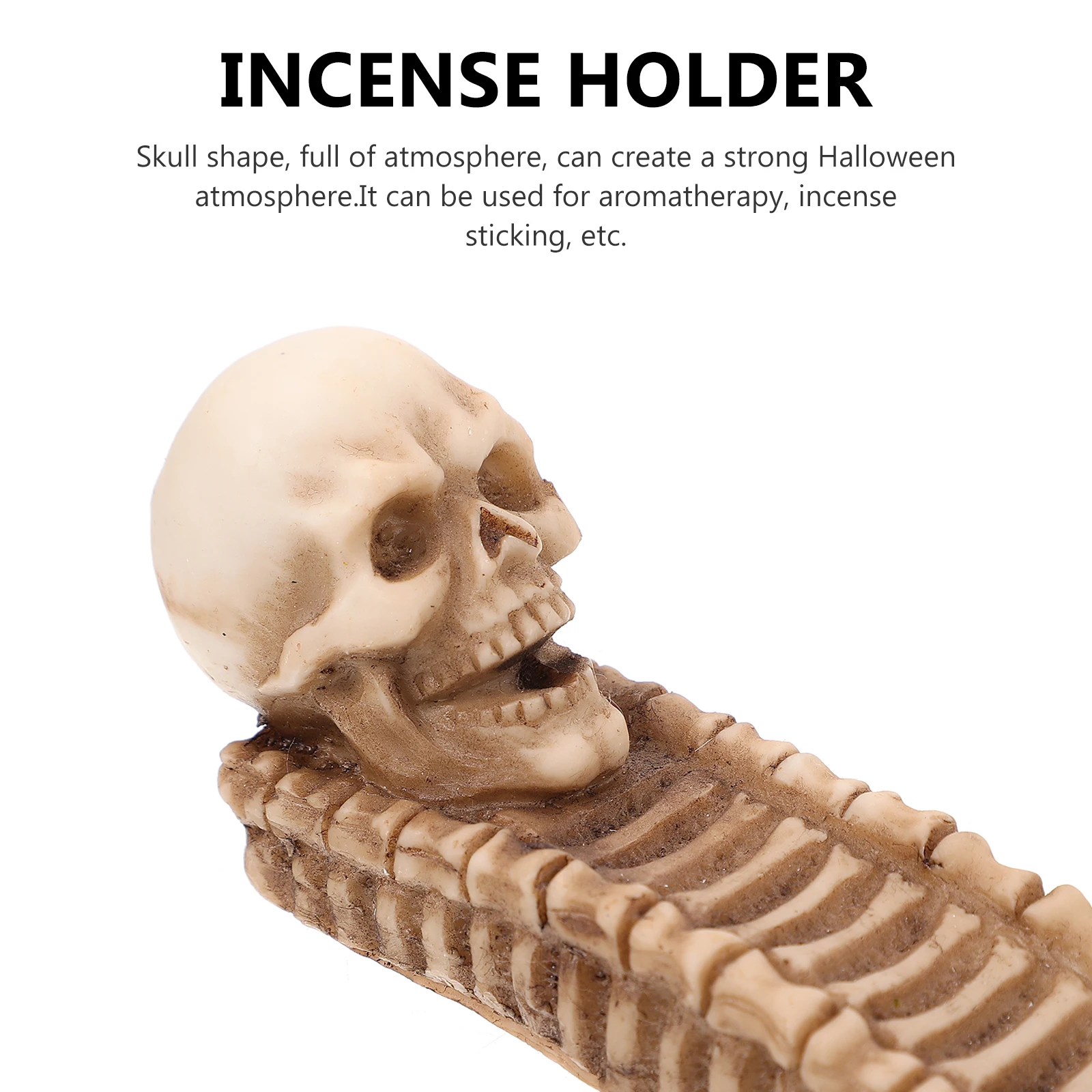 

Incense Stick Censer Skull Shaped Aromatherapy Furnace Creative Desktop Decor Halloween Atmosphere Indoor Use Gift Idea