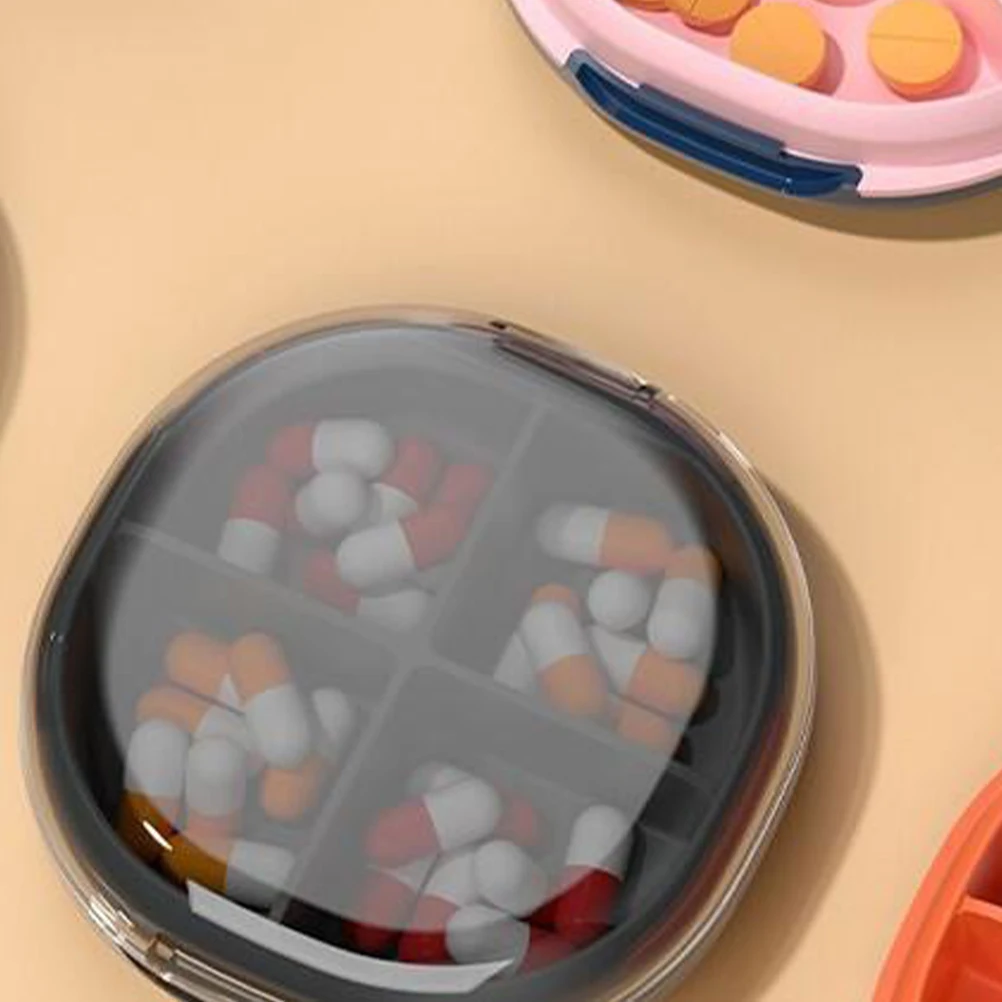 

4-Compartment Portable Organizer Case Sealed Container For Pills Capsules Snacks Rings Daily Essentials Outdoor Use Small