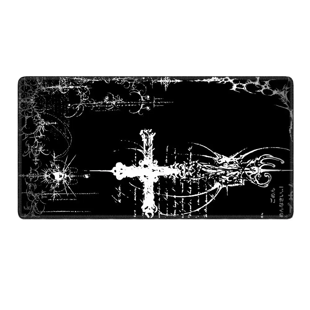 HYBXAXC Black Sword Art Mouse Pad XXL Gothic Symbol Mousepad Rubber Large Computer Desk accessories Gaming Keyboard Cabinet Mat
