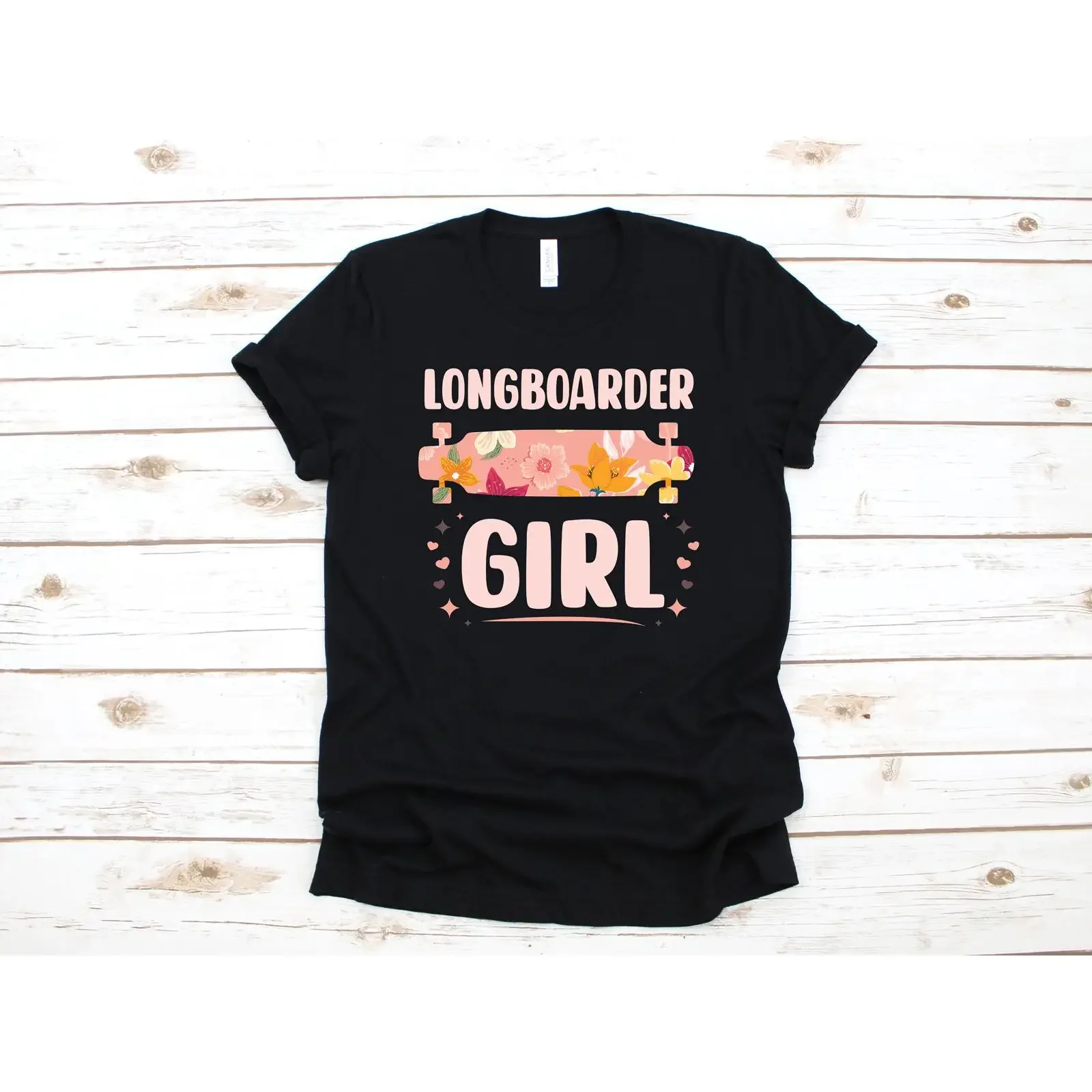 Longboarder Girl T Shirt Cute Longboarding SweaT Long Sleeve Longboard Kids Apparel  vintage Washed Breathable fashion Slightly