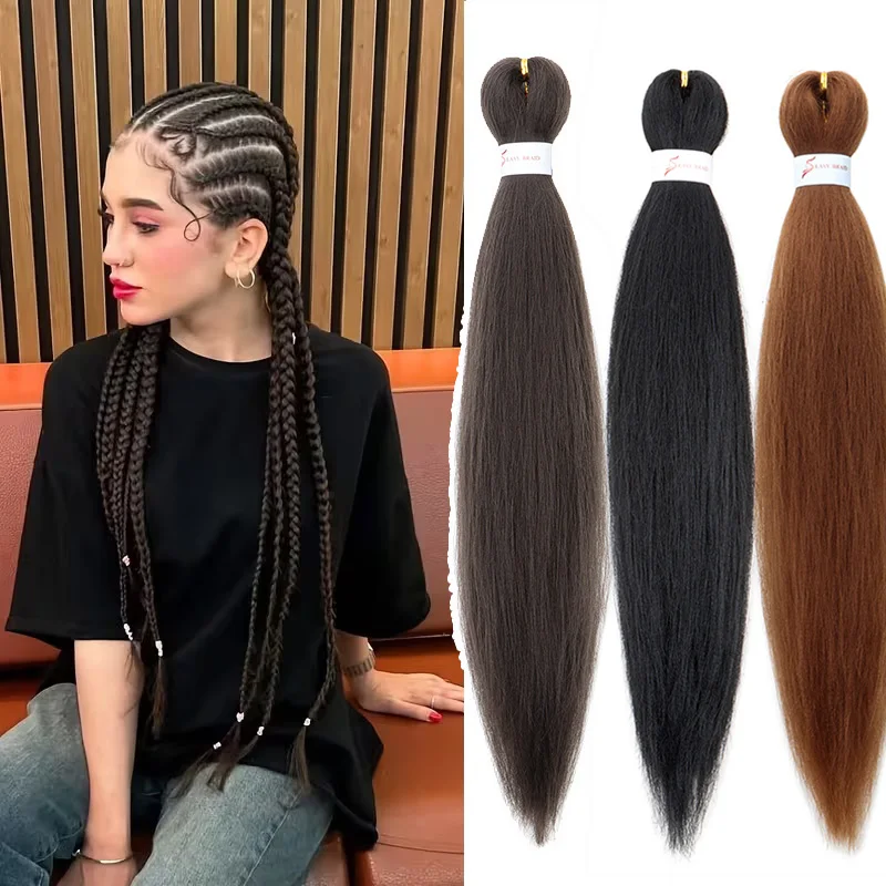 20Inch Synthetic Long Braiding Hair for DIY Hairstyles Fiber Yaki Texture for Cosplay, Festivals, Birthdays, Music Events