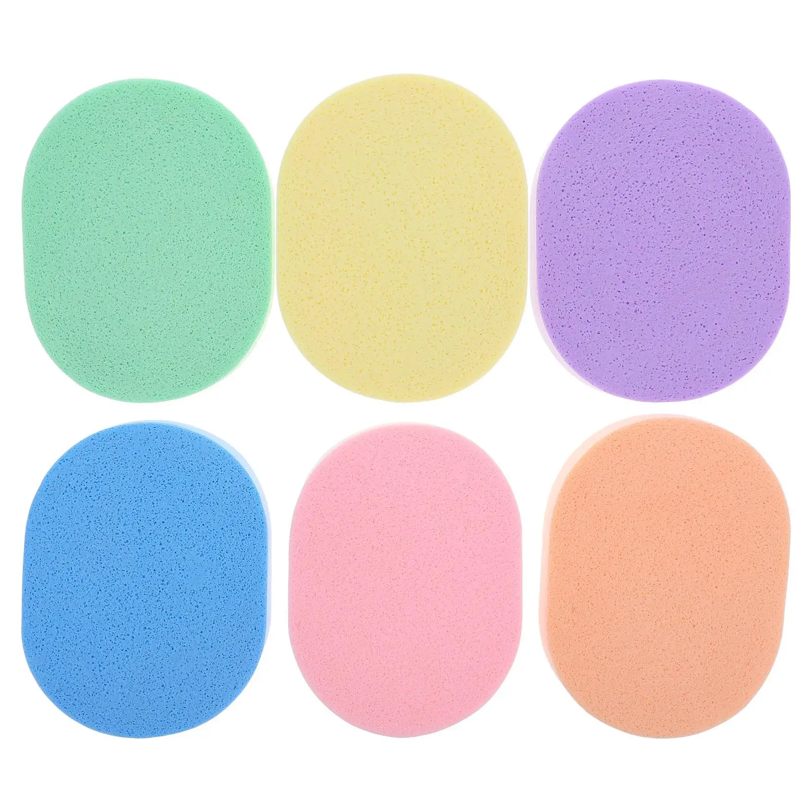 6 Pcs Facial Cleanser Compact Sponges Face Cleansing Puff for Washing Pva Exfoliating Cleaning Scrubber