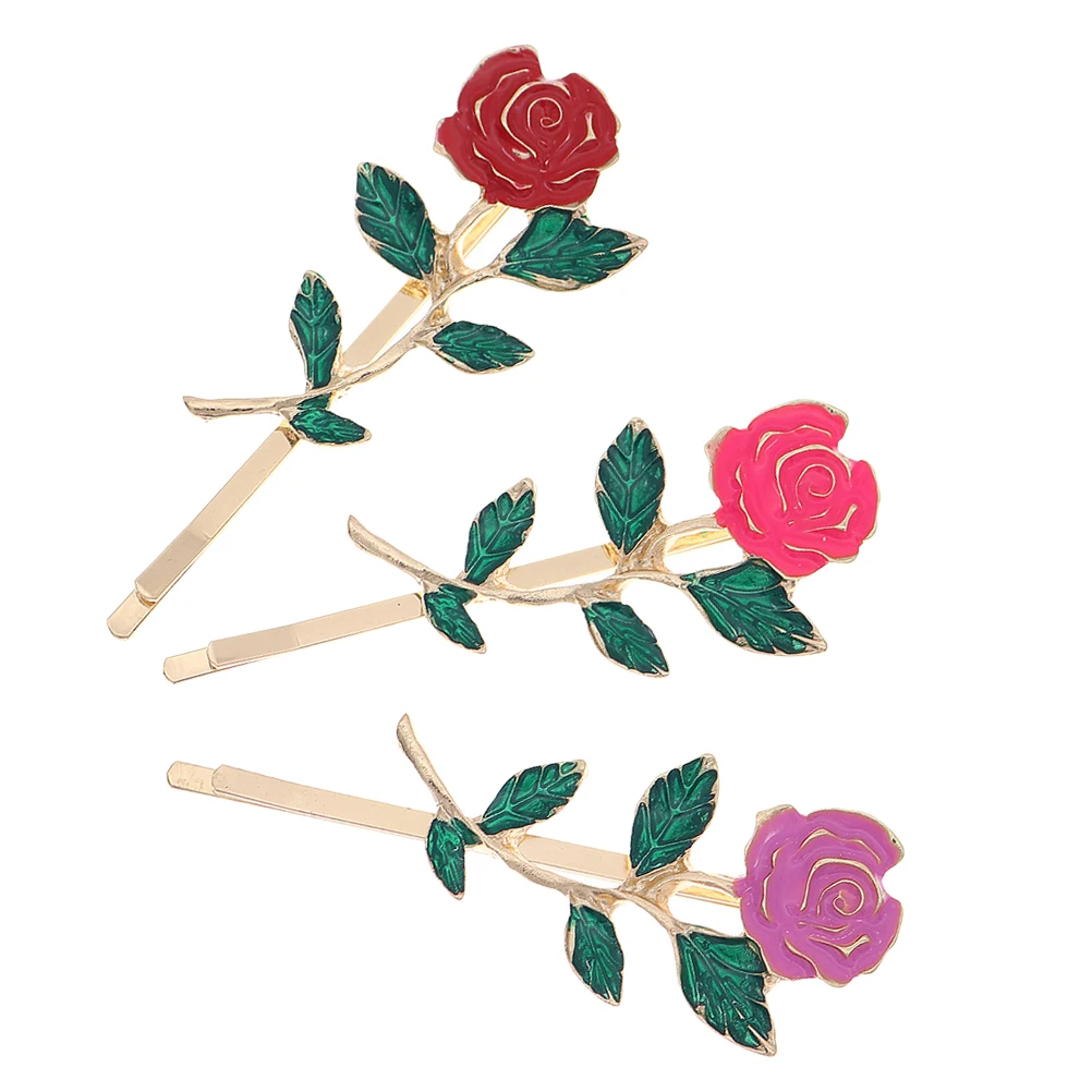 

Rose Hairpin Alloy Bobby Pins Lightweight Non Fading Durable Girls Barrettes Flower Women Hairstyle Party Birthday Banquet