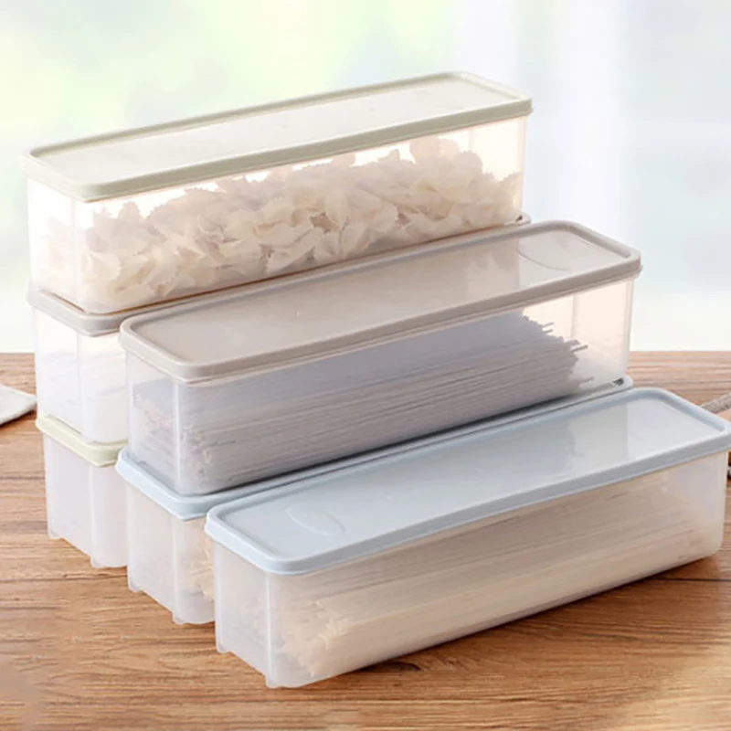 Noodle Storage Box With Sealed Cover Kitchen Noodle Spaghetti Container Cereal Preservation Storage Box Refrigerator Storage Box