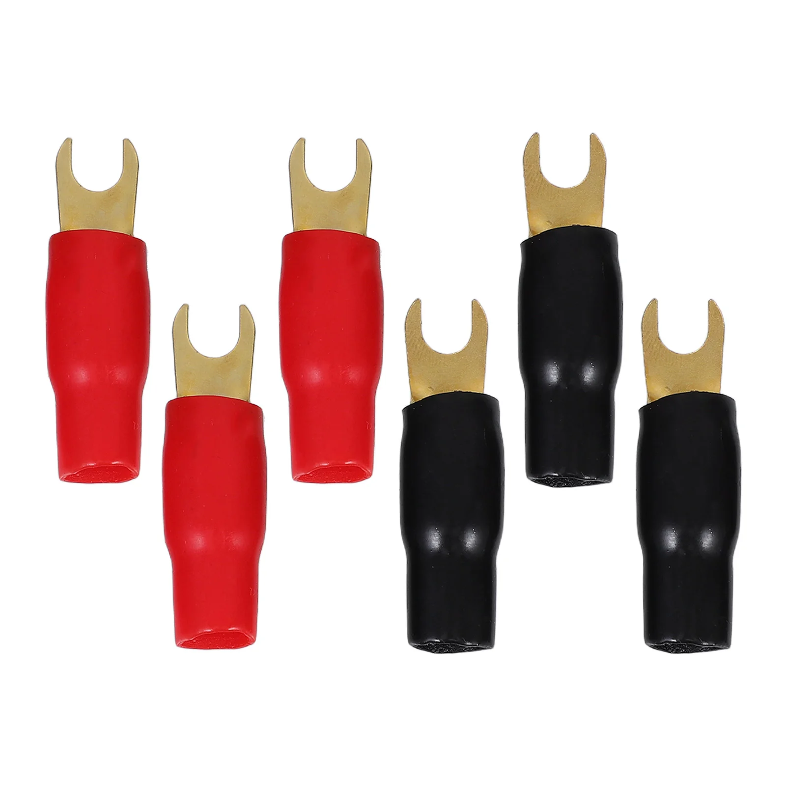 

3 Pairs Crimp Terminals 0ga Spade Connectors High Plated Copper Fork Terminal Speaker Wire Electrical Anti