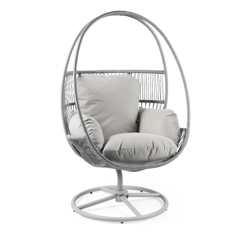 Modern durable, environmentally friendly, waterproof and lightweight outdoor PE rattan rotating garden lounge chair