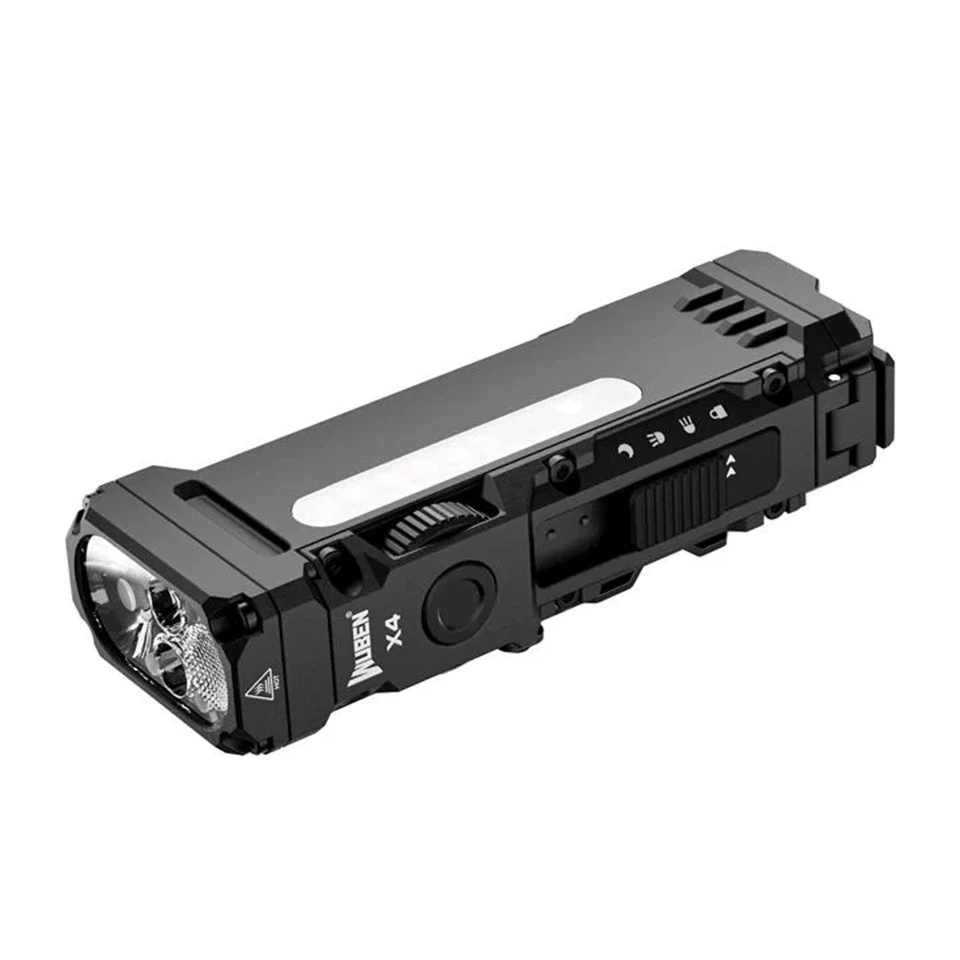 Wuben X4 Stepless Dimming EDC LED RGB Flashlight 3400mAh 18650 Battery Powered USB C Rechargeable Torch Lamp with Magnetic Tail