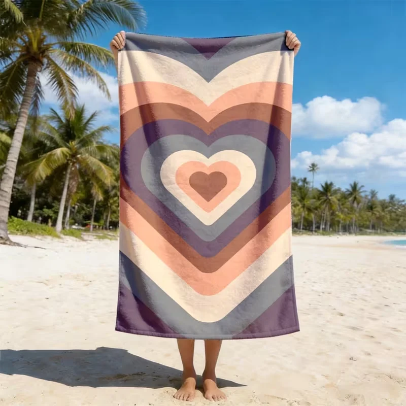 Pink Purple Diagonal Stripe Beach Towel Lightweight Towel Modern Geometric Style for Beach Swimming Travel Daily