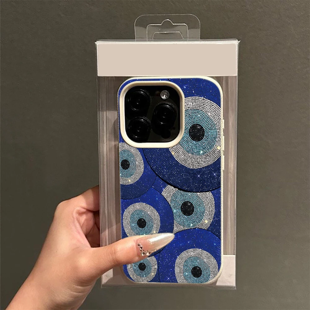 Vintage Floral Pattern Soft Case - Pattern Blue Eye Evil Phone Case