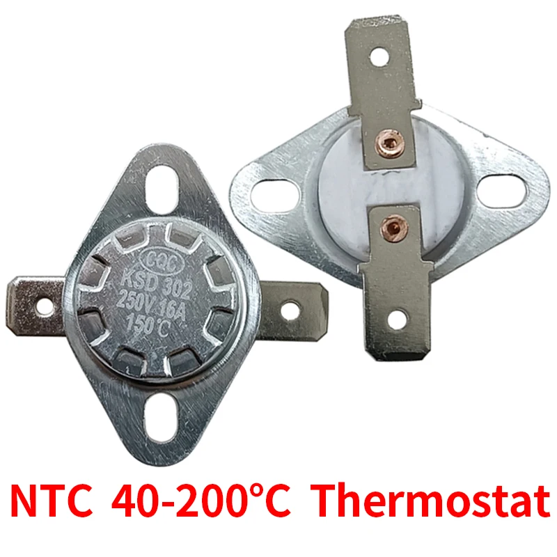 2/5/10PCS Thermostat KSD302/KSD301 40-200C 16A 250V Ceramics 40C 50C 70C 80C 90C 100C 110C 120C 150C 200degrees Normally Closed