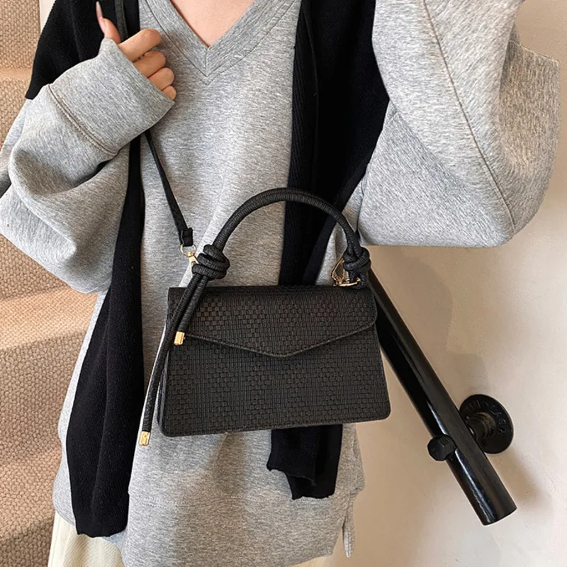 Shoulder Bag High-end Niche Fashion Avant-garde Mesh Women's Handbag Multifunctional PU Solid Color Commuting Diagonal Cross Bag