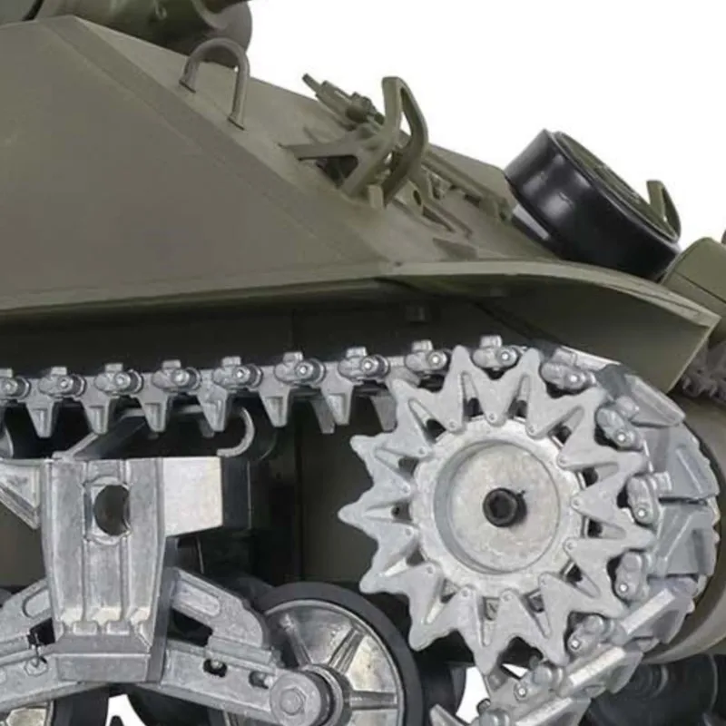 US Stock HengLong RC Tank 1/16 Customized 7.0 M4A3 Sherman 3898 Barrel Recoil 360° Metal Tracks Historical Military Toy Panzer