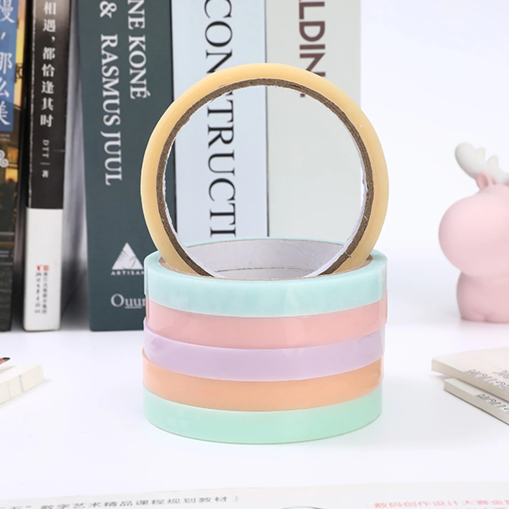 6 قطعة 6 لفات كرات لزجة صنع الشريط الملونة لتقوم بها بنفسك لاصق لتخفيف التوتر الضغط قابلة لإعادة الاستخدام البلاستيك الحرفية العرض لزجة