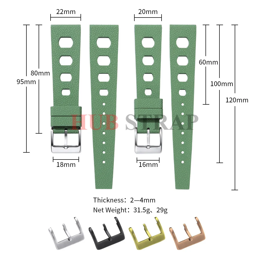 Tropical Fluororubber Watch Band for Oris for Seiko for Citizen for IWC 20mm 22mm Quick Release Watchband FKM Smart Watch Strap view 6