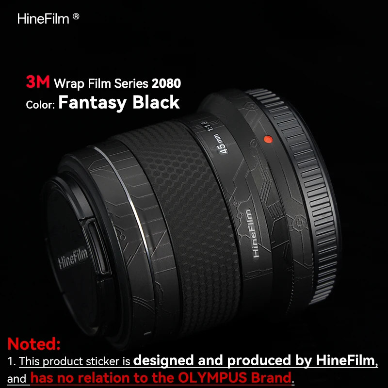 Hinefilm الجلد لأوليمبوس 45 f1.8 عدسة ملصق 45 مللي متر f1.8 التفاف غطاء لأوليمبوس M.ZUIKO الرقمية 45 مللي متر f/1.8 عدسة واقية الجلد