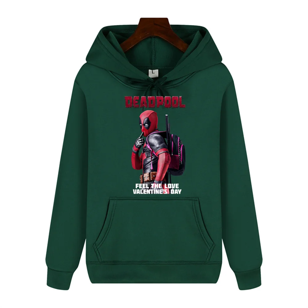 Marvel Deadpool creative print Autumn/Winter comfortable soft thickening men\'s high quality casual fashion warm street hoodie