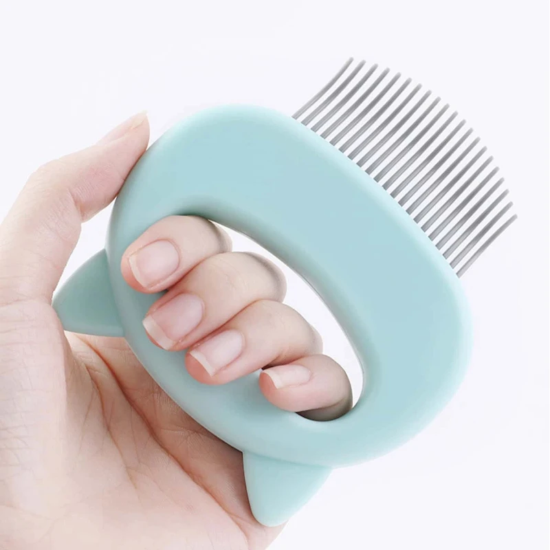 1pc PetCat Comb Grooming Massage Brush Shell Shaped Handle Dog Grooming Massage Tool To Remove Hairs For Cat Cleaning Supplies