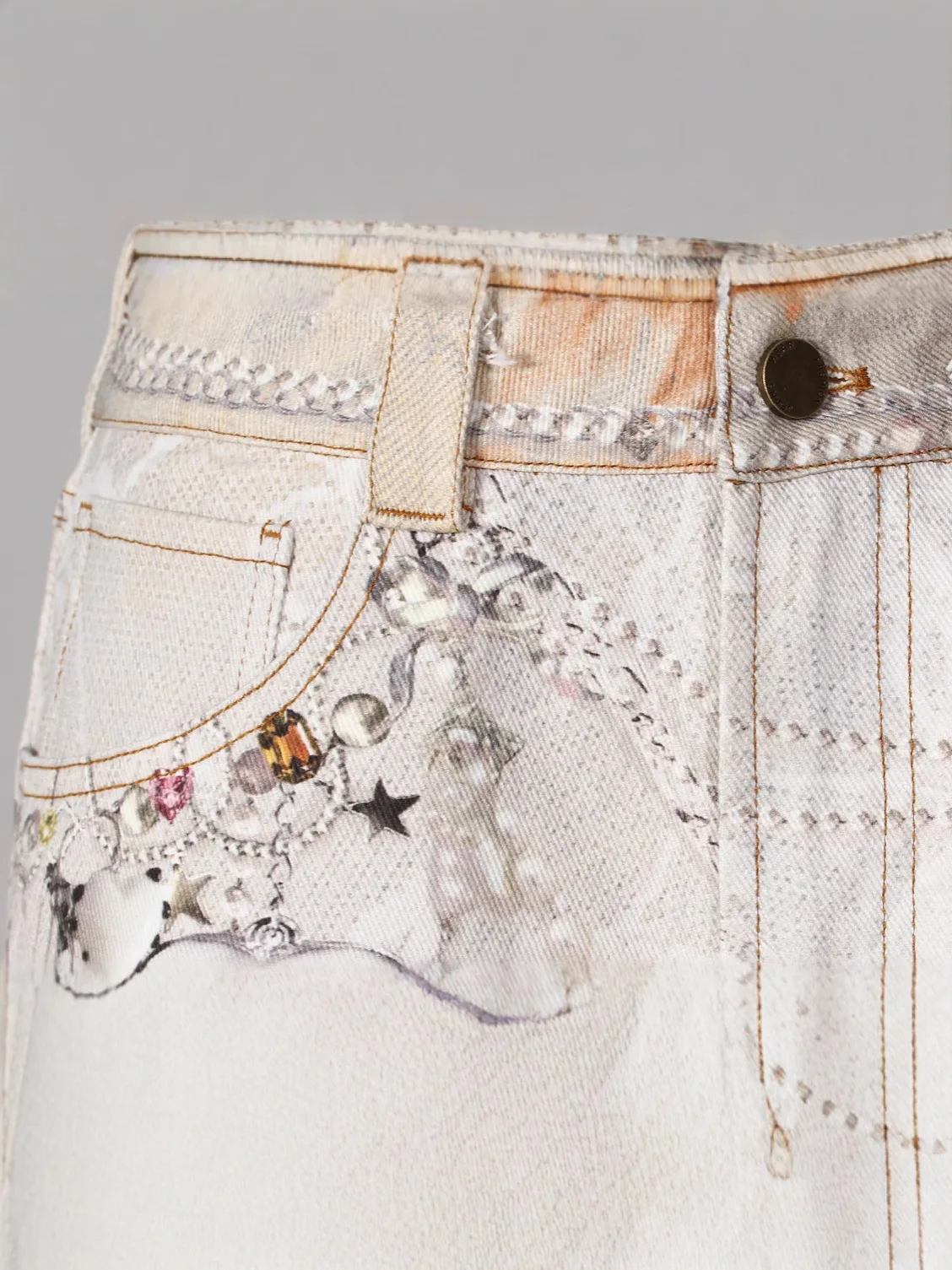 ストレートジーンズ女性トレンディなレトロチェーンプリントデザインワイドレッグパンツルーズヒップスターデニムパンツ高級オリジナル原宿 2025