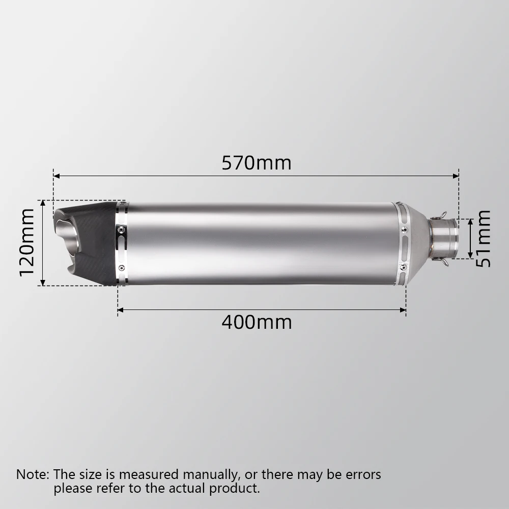 Carbon Fiber Motorcycle Exhaust Muffler, Universal 51mm Inlet Slip-On With DB Killer, Racing Style Pipe For Street And Off-Road