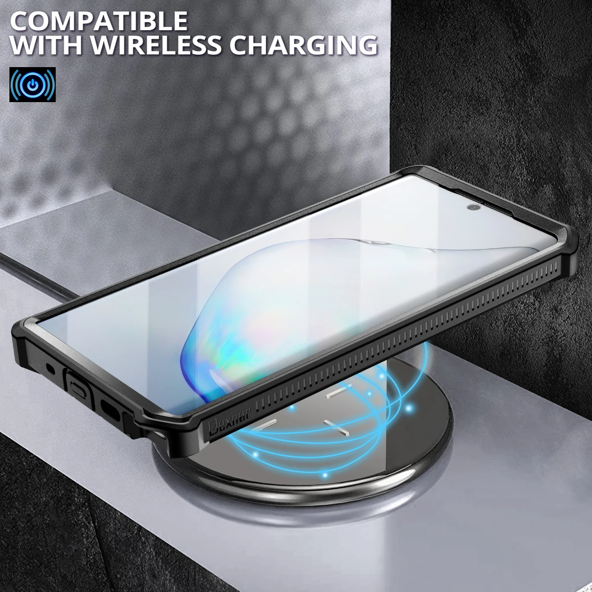 For Samsung Galaxy Note10 Plus Case Full Body Bumper Military Grade Armor Shockproof Holder Cover with Built in Screen Protector