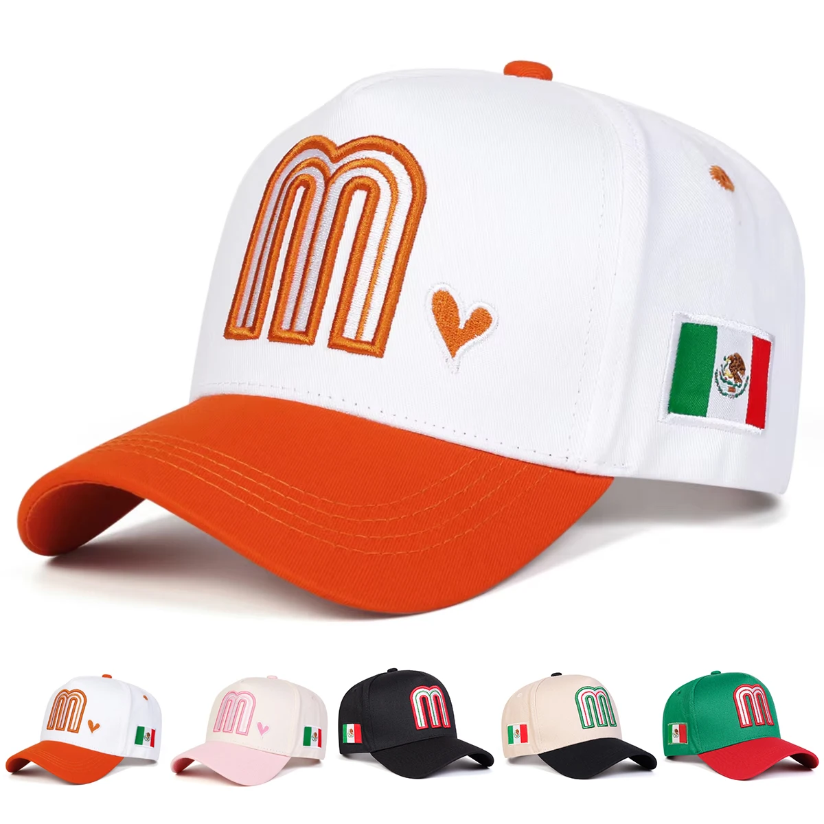 Unisex M Liebe Herz Stickerei Baseball Caps Frühling Herbst Outdoor Einstellbare Casual Hüte Sonnenschutz Hut Sport Kappe