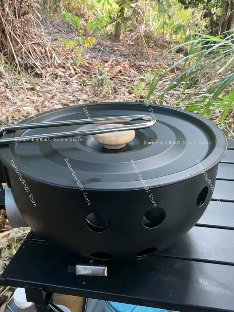 Outdoor portable cassette stove integrated pot cooking rice stir-fry camping picnic