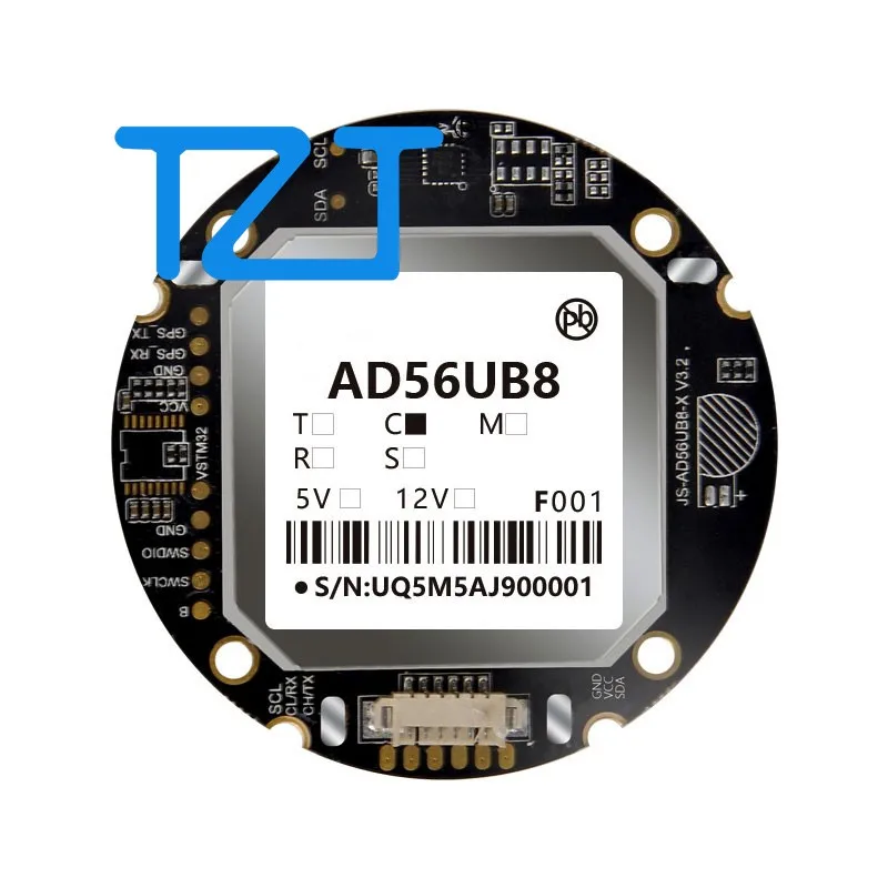 

TZT AD56UB8 for Beidou+GPS Dual-mode Positioning Module 2.0m CEP GNSS Compass QMC5883 for Fixed-wing UAV FPV Flight Control