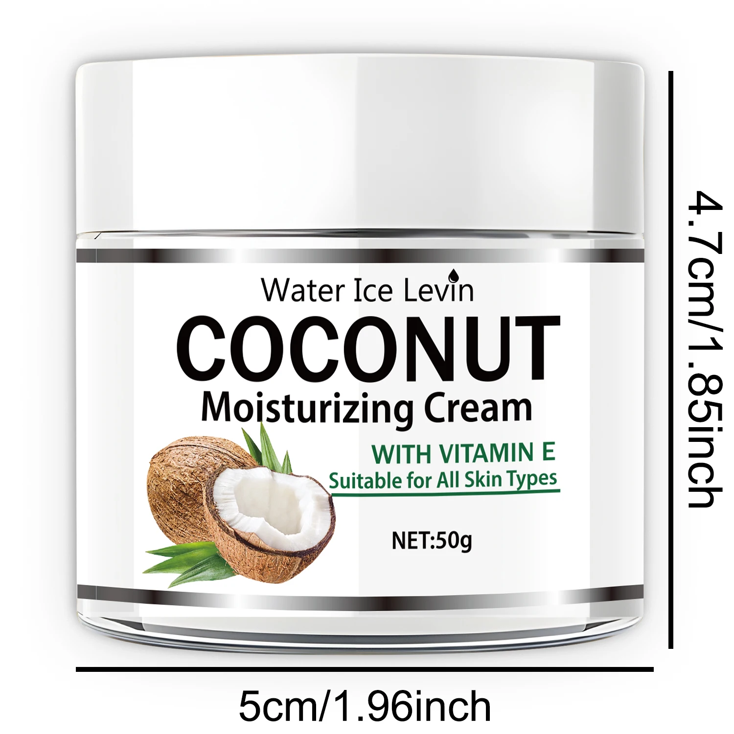 50g Coconut Oil Moisturizing Cream |   Collagen and Vitamin E |   Alcohol-Free |   Suitable for All Light Skin Tones |   Moisturizing Formula Containing Hyaluronic Acid and Retinol view 6