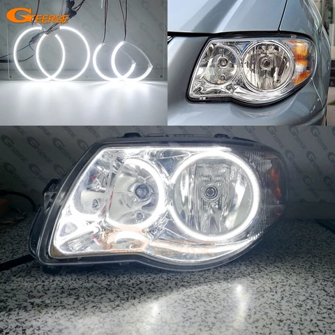 Для Chrysler Grand Voyager IV 2005-2008: Комплект светодиодных кольцевых фар (ангельские глазки) SMD, ультраяркие, с дневными ходовыми огнями