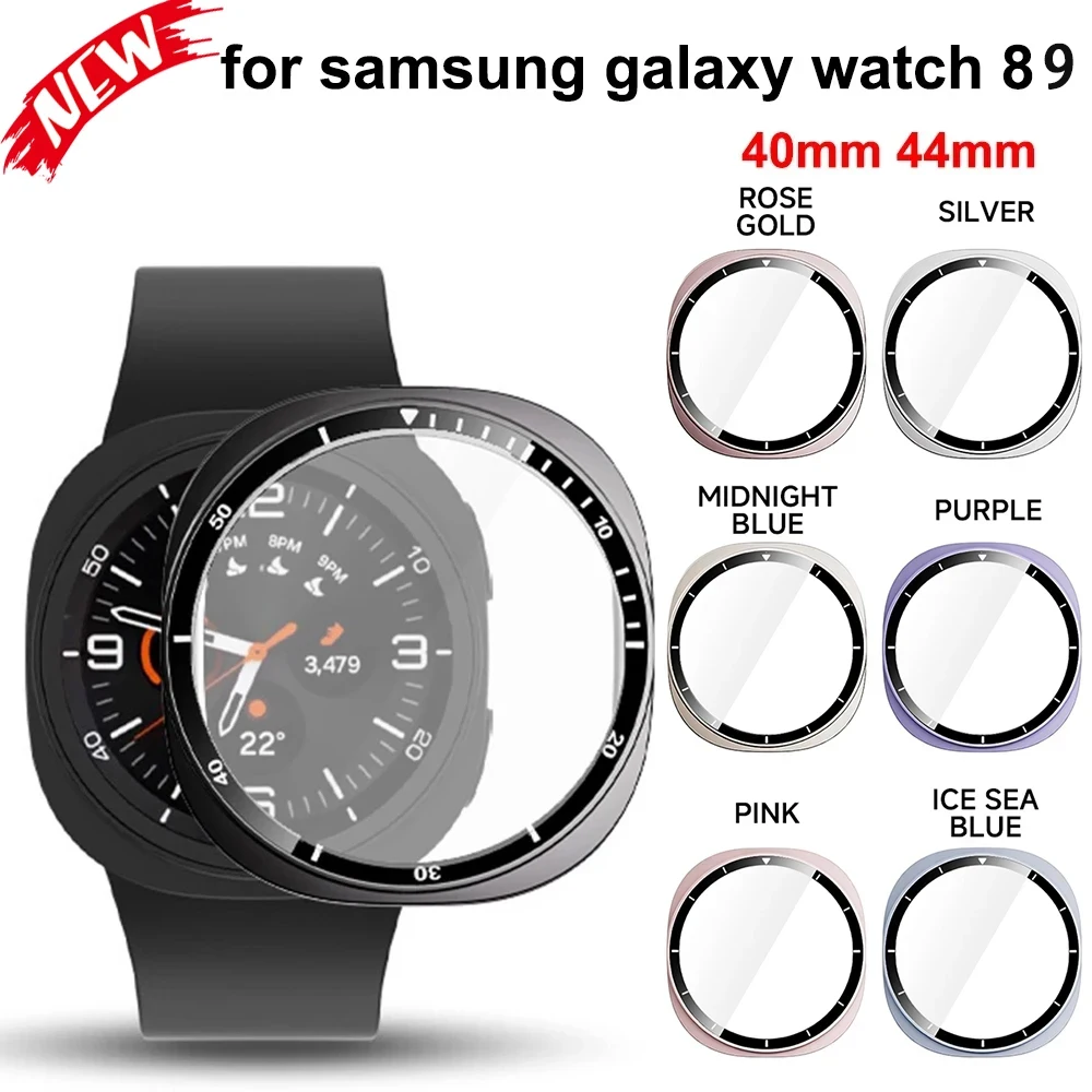 PC Cover for Samsung Galaxy Watch 9 8 40mm 44mm Anti-Scratch Shockproof Tempered Glass 9H Hardness Protective Accessories Set