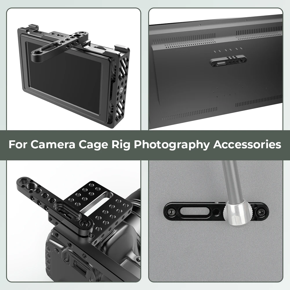 SZRIG barra per formaggi in alluminio lunga 75mm con foro filettato 1/4-20 3/8-16 per accessori per la fotografia dell'impianto di perforazione della gabbia della fotocamera