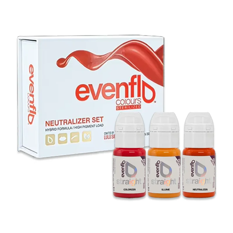 Perma Blend Evenflo Neutralizer Set, Permanent Makeup Pigment Tattoo Ink Color for Dark Tone Lips Liner Professional Mixing PMU