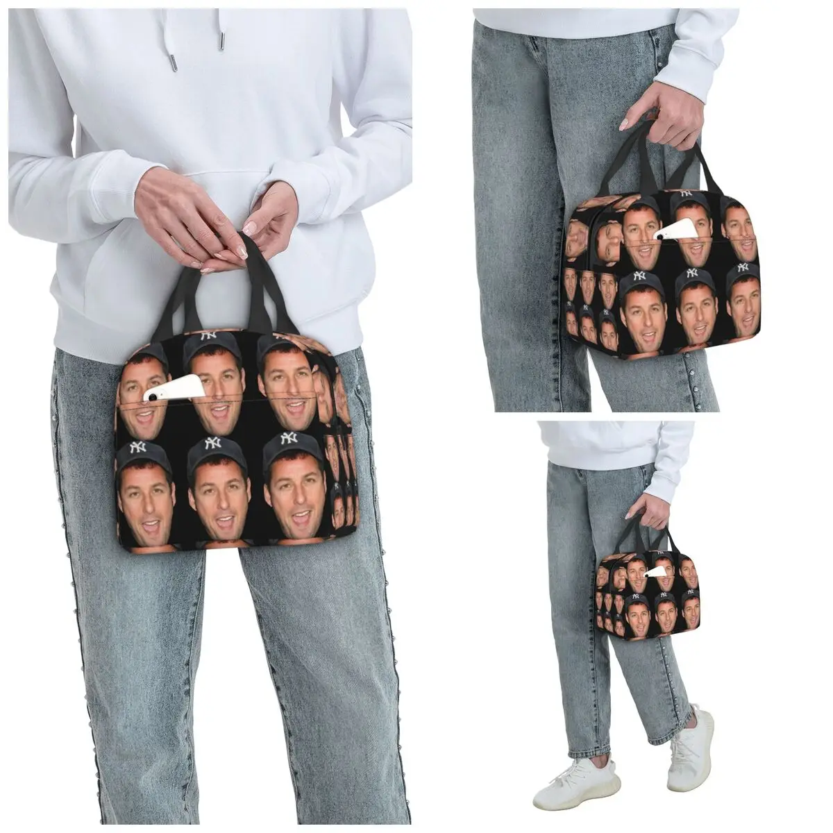 The Face Meme Adam Sandler Smile Amazing Poster Insulated Lunch Bag for Kids School Cooler Thermal Food Box Tote Lunch Boxes