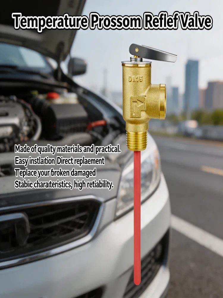 Auto Temperature Pressure Relief Valve Brass DN15 DN20 150 PSI For RV Water Heater TPR Valve Safety Valve Parts