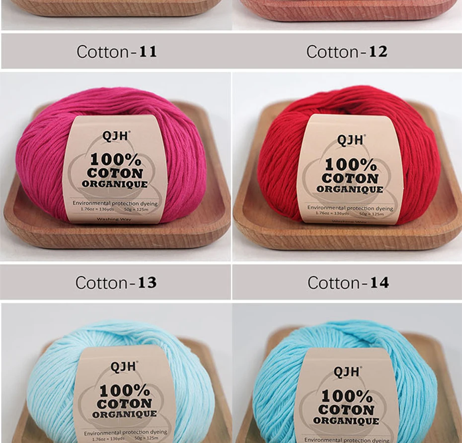 3 Stück 100% Bio-Baumwollgarn, maschinenwaschbar, für Erwachsene und Babys, für Pullover/Handschuhe/Schals/Mützen usw. 50 Gramm (1,76 Unzen) 125 Meter (136 Yards) – Detail 18