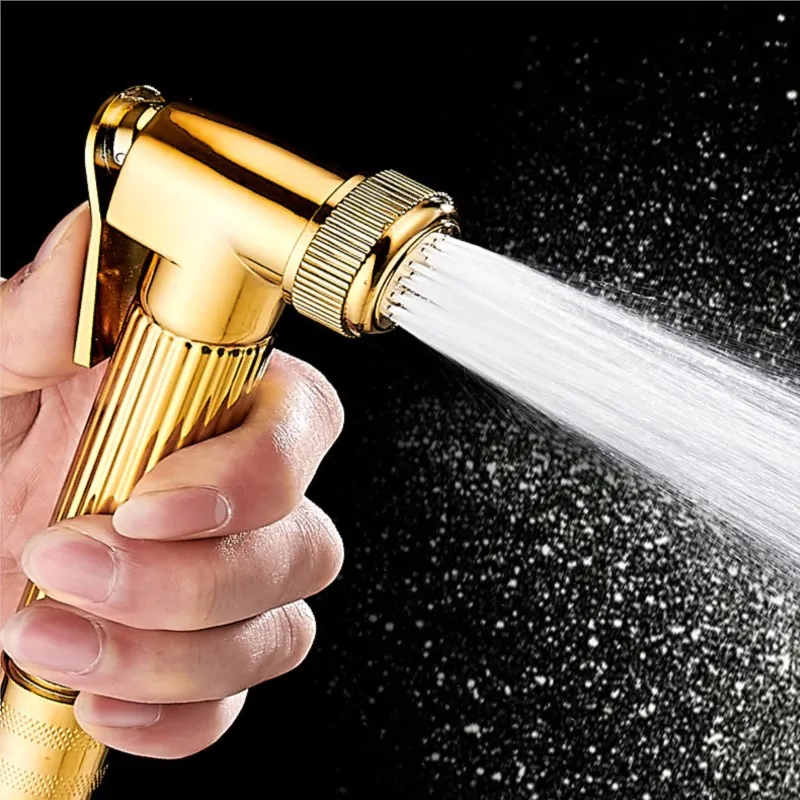 Bathroom Black Gold Button Shower Shower Set Nozzle Booster Hot And Cold Shower System Brass Hotel Home Bathroom Accessories