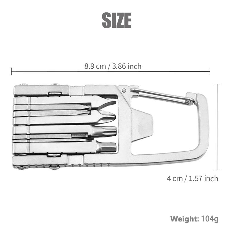Mountaineering Buckle Keychain Clip, Anti-loss Keychain and Quick Release Backpack buckle/Hook Strap Multitool for men and women